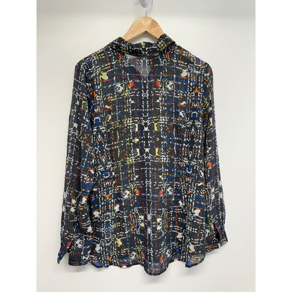 CAbi Festival Geometric‎ Blouse Button Down Long Sleeve Shirt Size Large - Picture 2 of 9